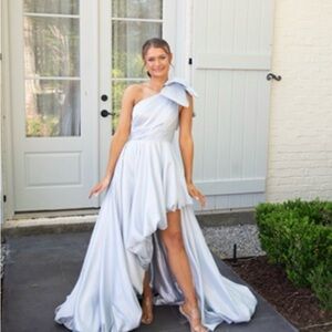 Mac Duggal One-Shoulder Light Blue Gown